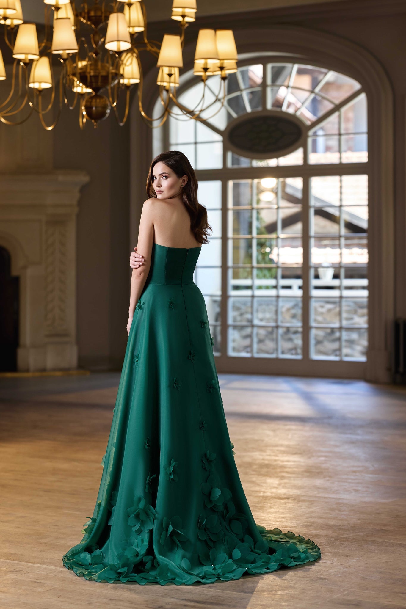 3D Floral Evening Dress