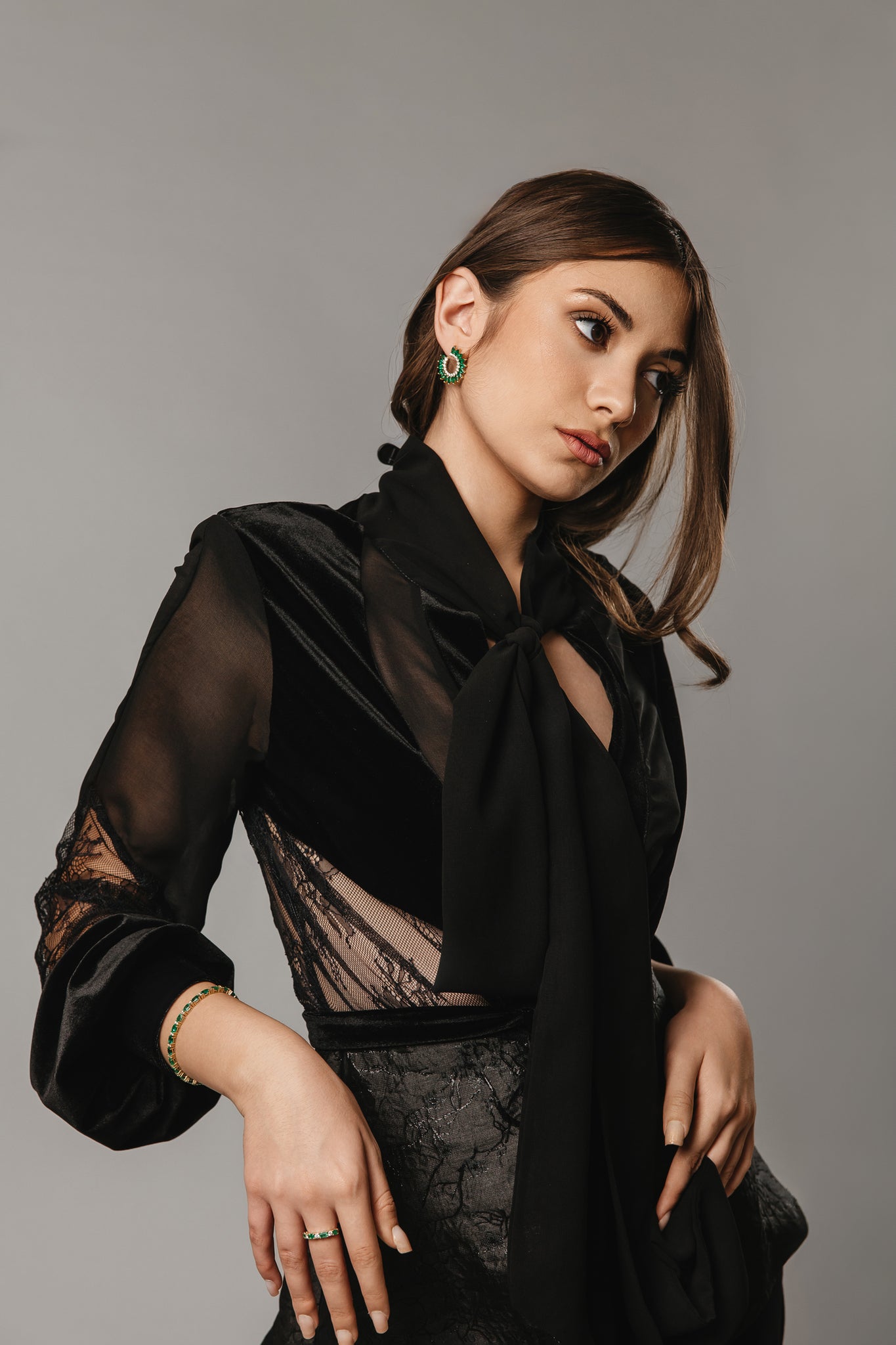 Elegant Brocade Wedding Jacket with Velvet and Lace