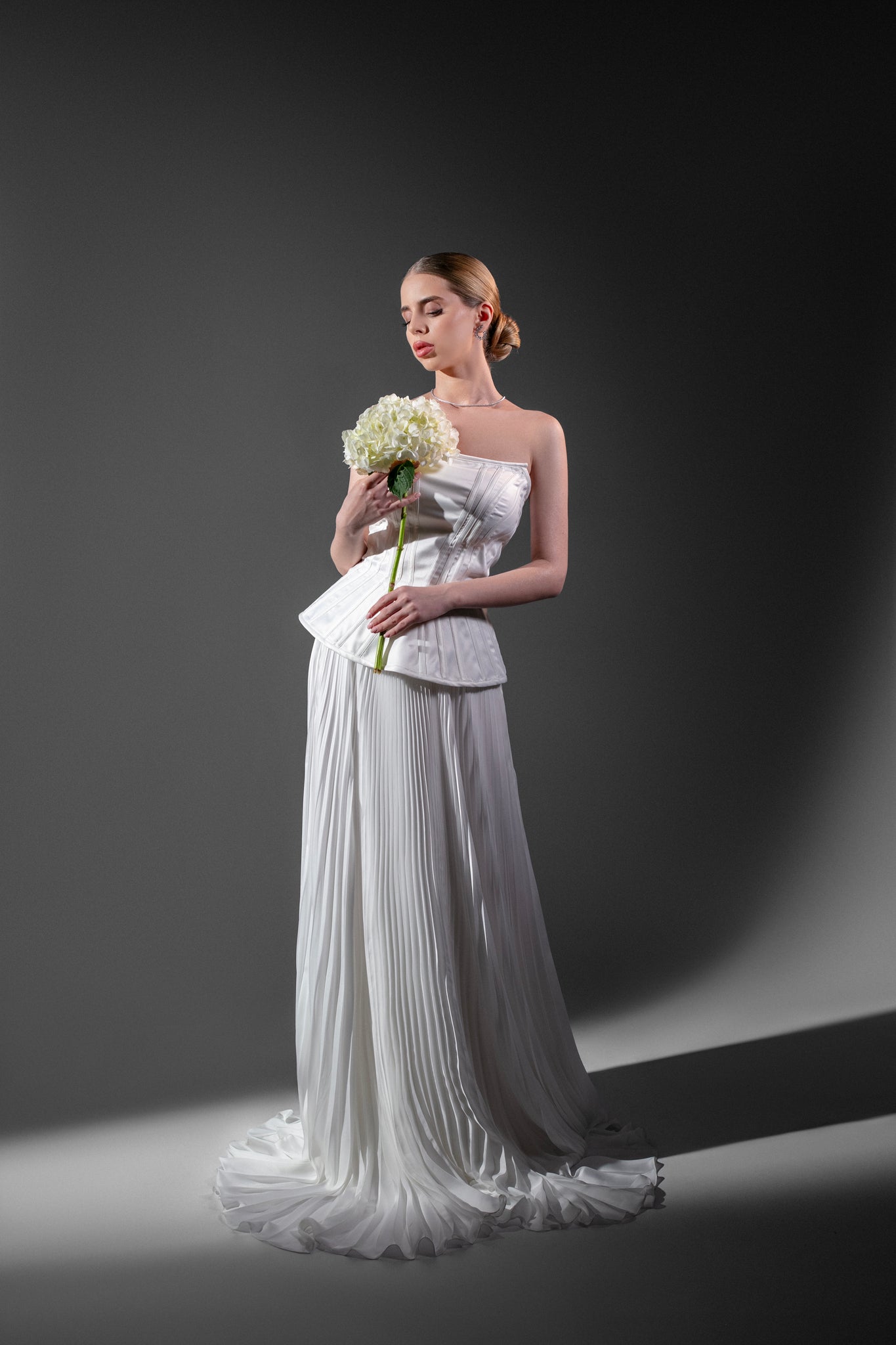 Elegant Wedding Dress with Pleats