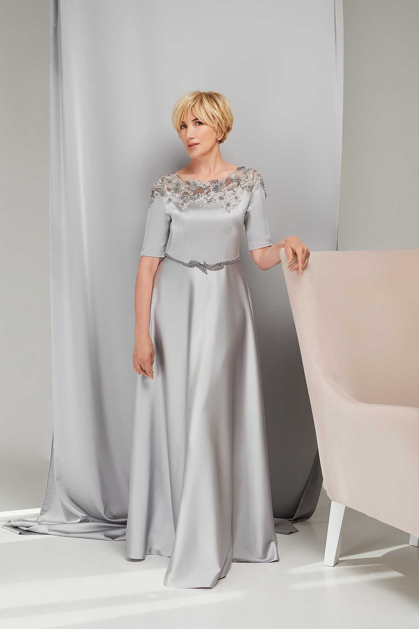LONG PEARL GREY DRESS
