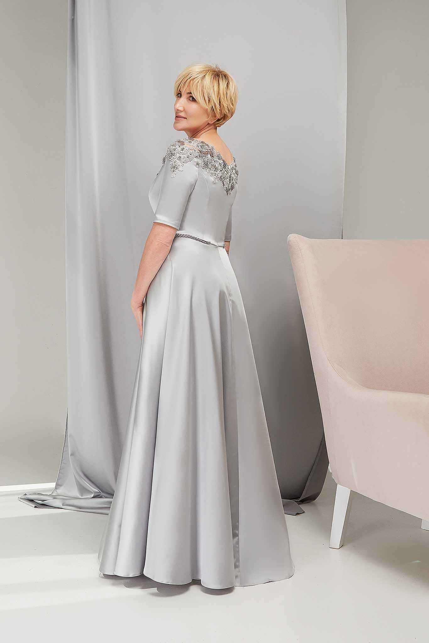 LONG PEARL GREY DRESS