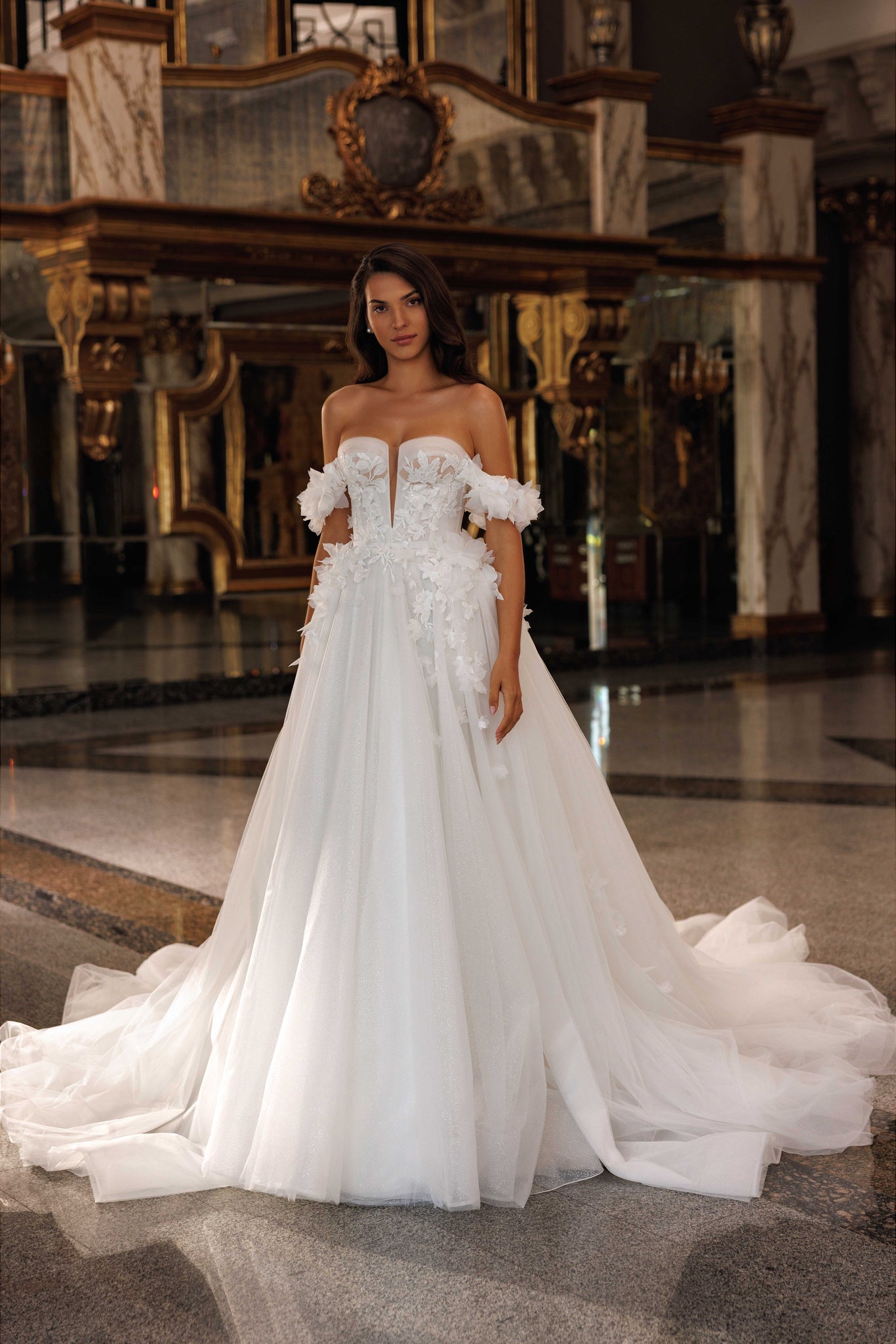 LUXURIOUS WEDDING DRESSES MADE OF 3D FLORAL EMBROIDERY