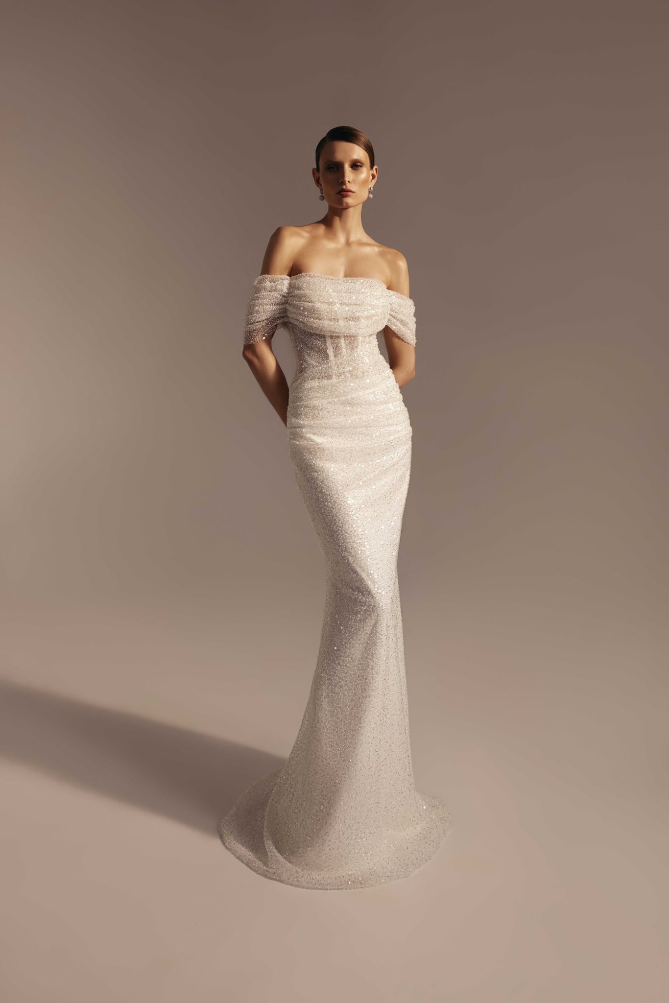 Lace Mermaid Wedding Dress with Draping