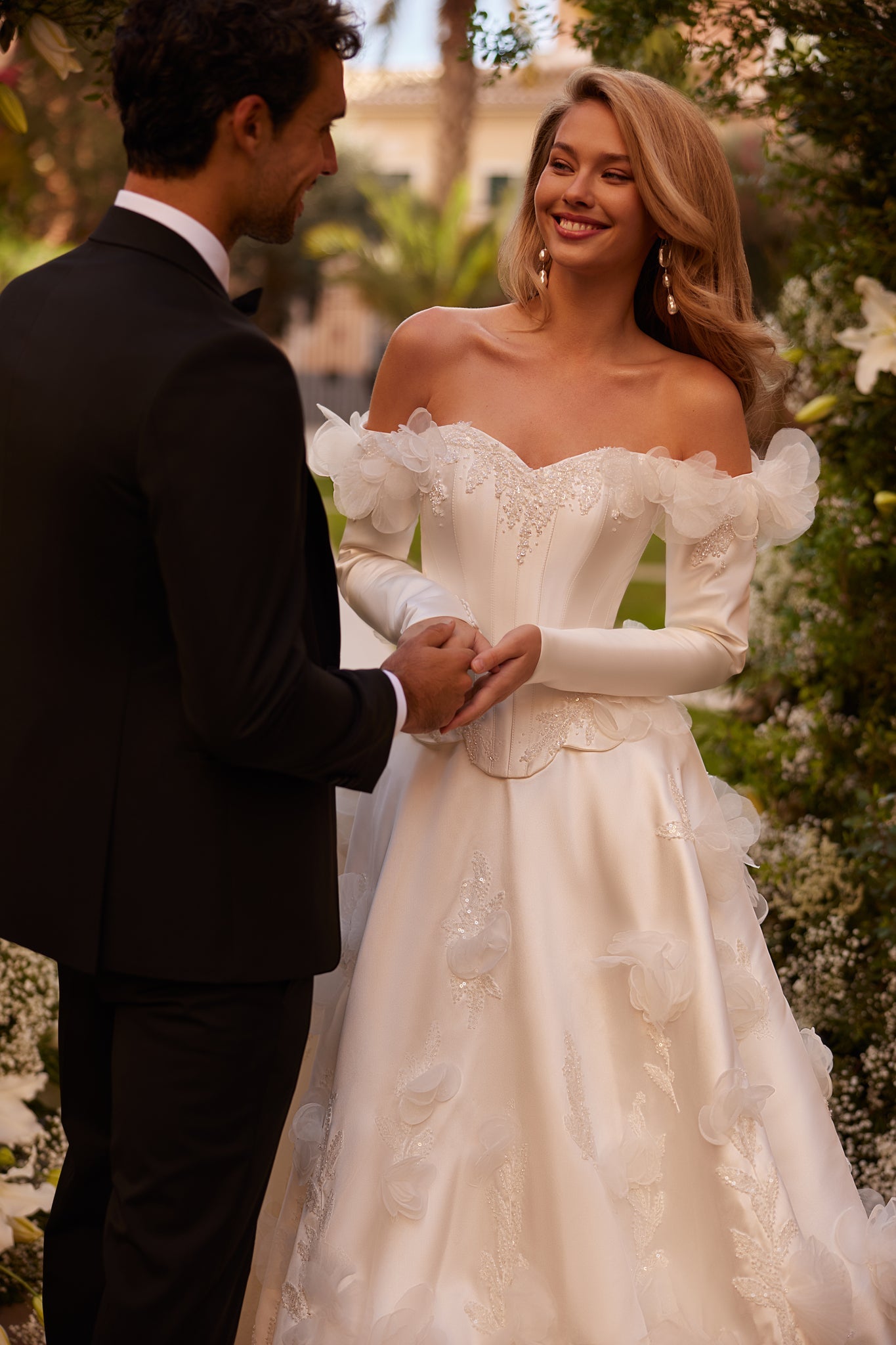 Luxury Satin Wedding Dress