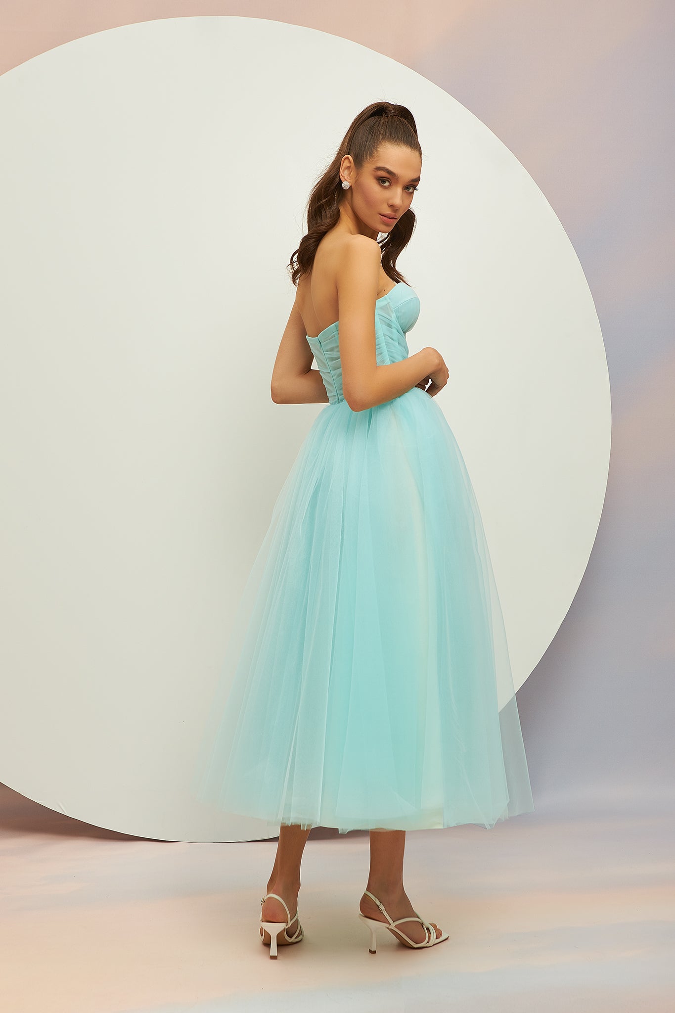 MIDI TULLE EVENING DRESS