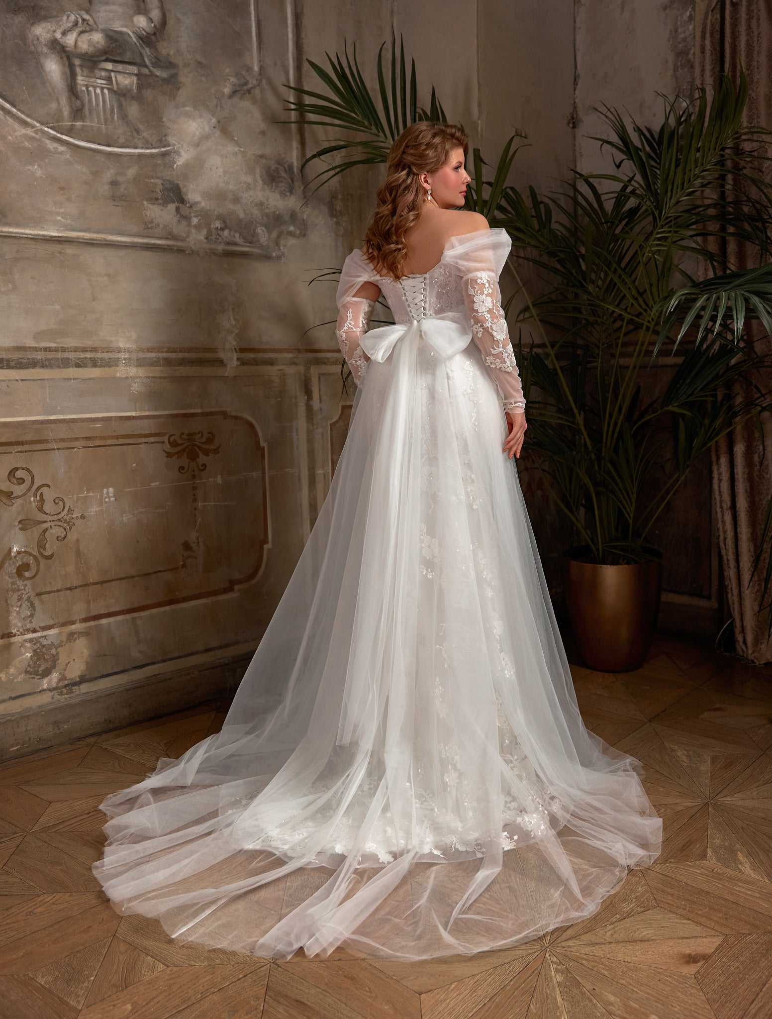 Plus Size Wedding Dress with Slit