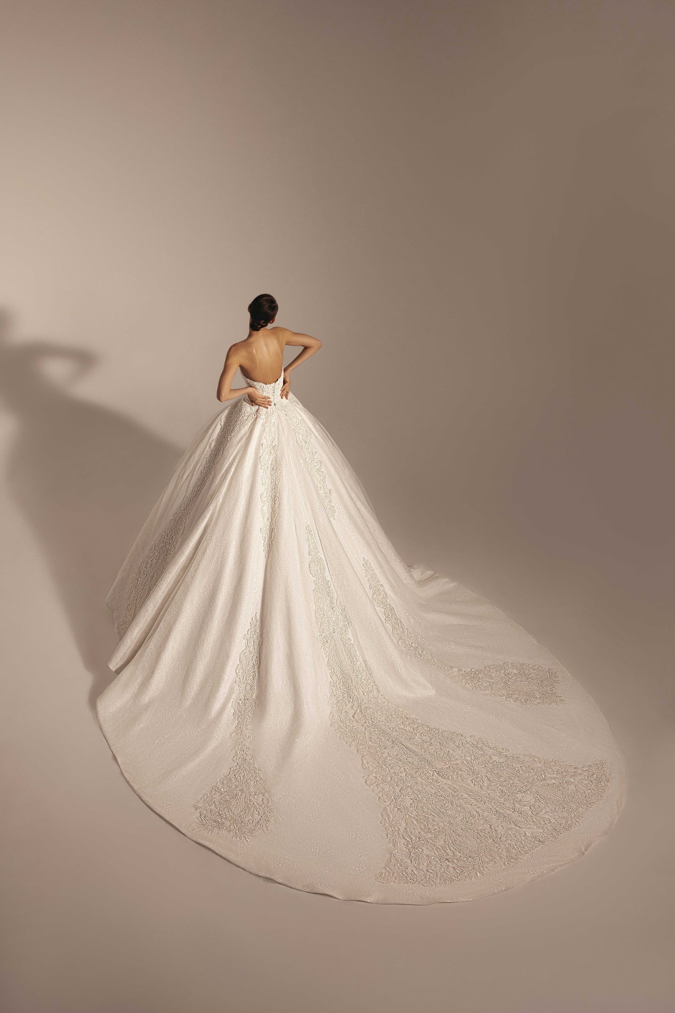 Princess Wedding Dress with Embroidery and Strapless Corset
