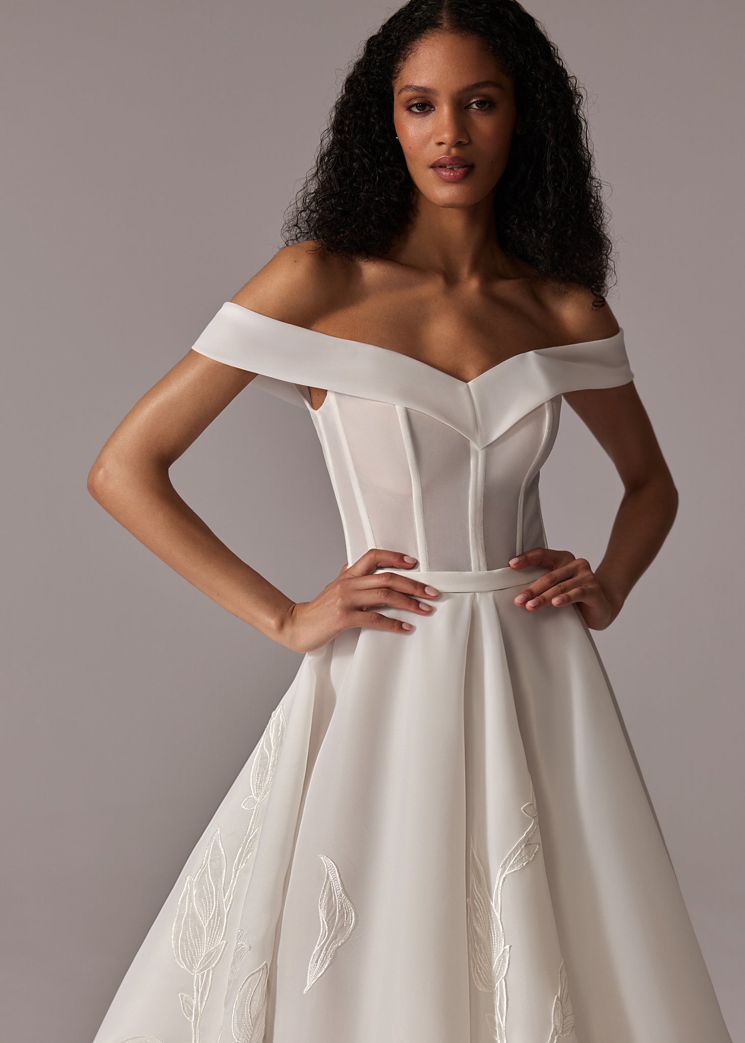 SILK ORGANZA PRINTED WEDDING DRESS