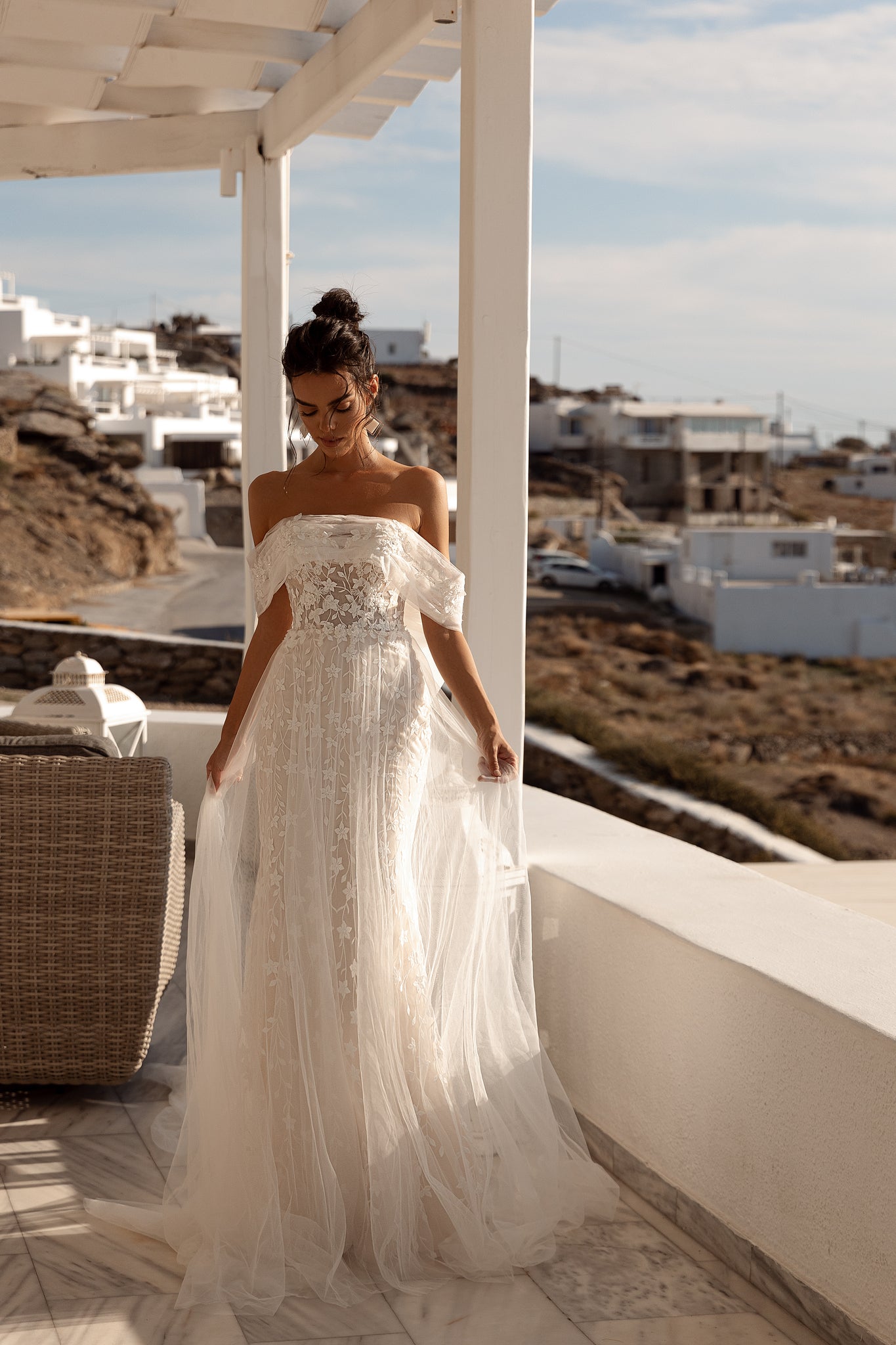 Semi-Mermaid Dress with Detachable Bow