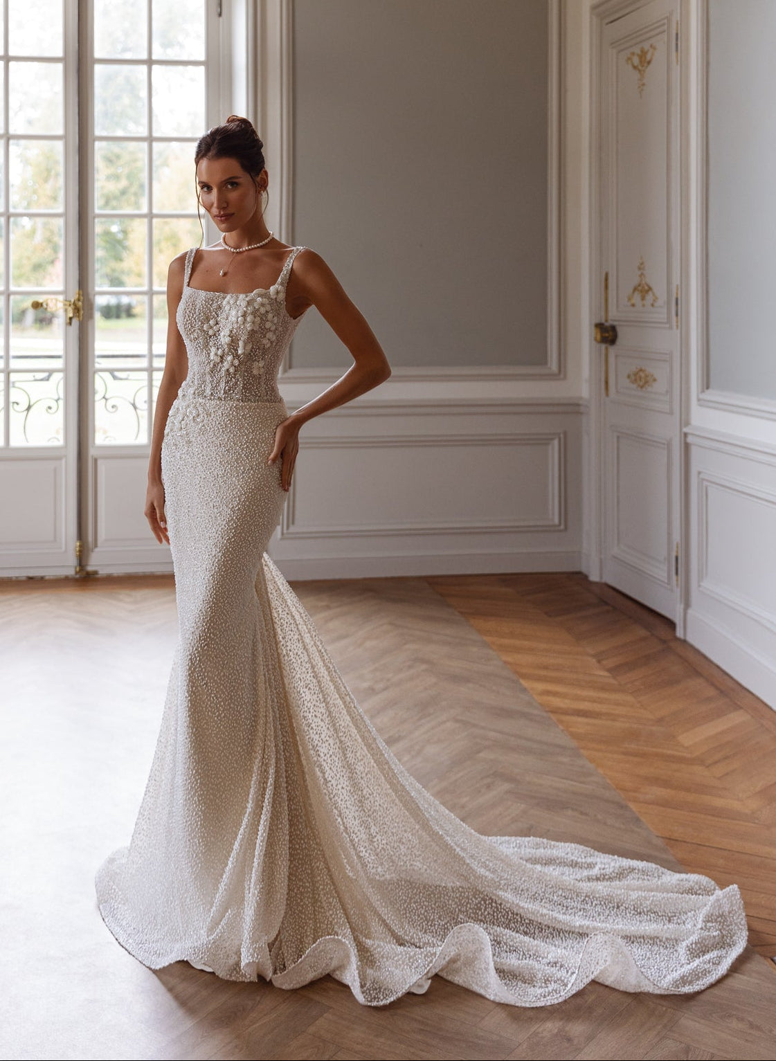 Siren Wedding Dress with Flowers
