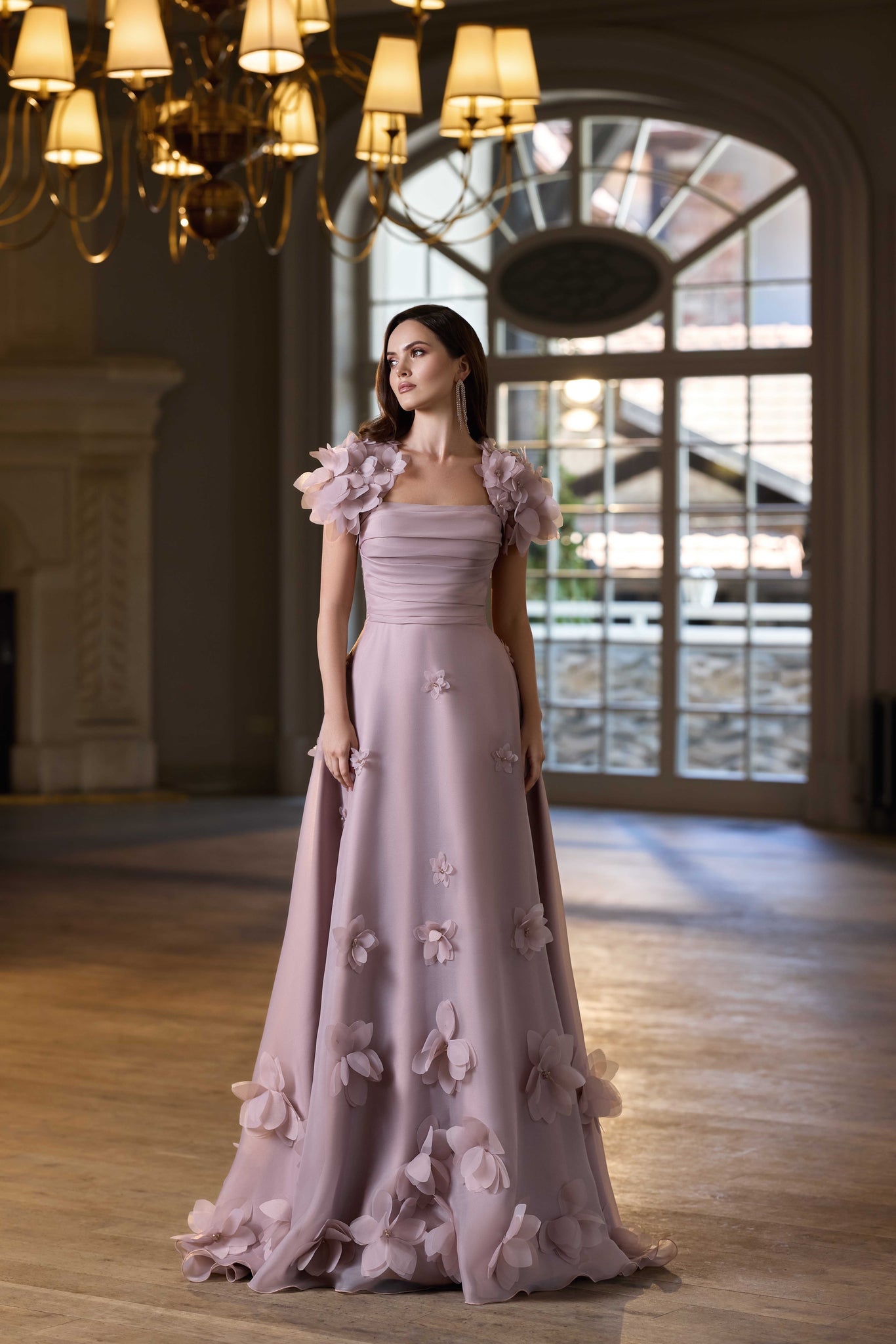3D Floral Evening Dress