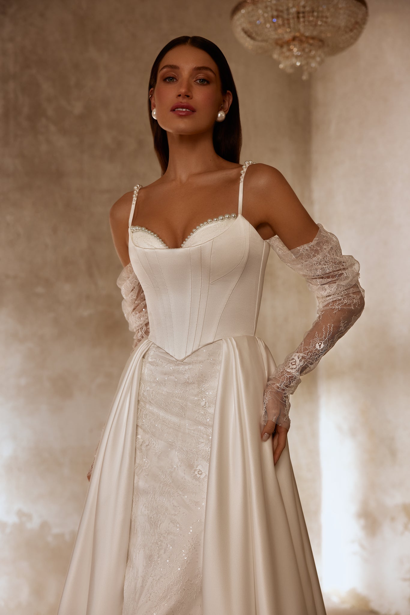 ALBERTA CORSET WEDDING DRESS WITH REMOVABLE SKIRT