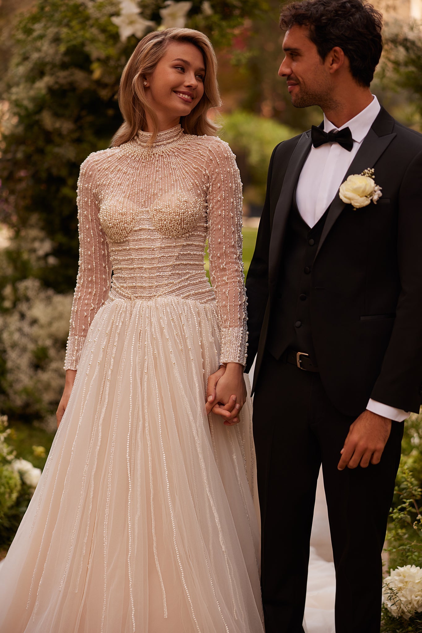 A-Line Wedding Dress with Pearls