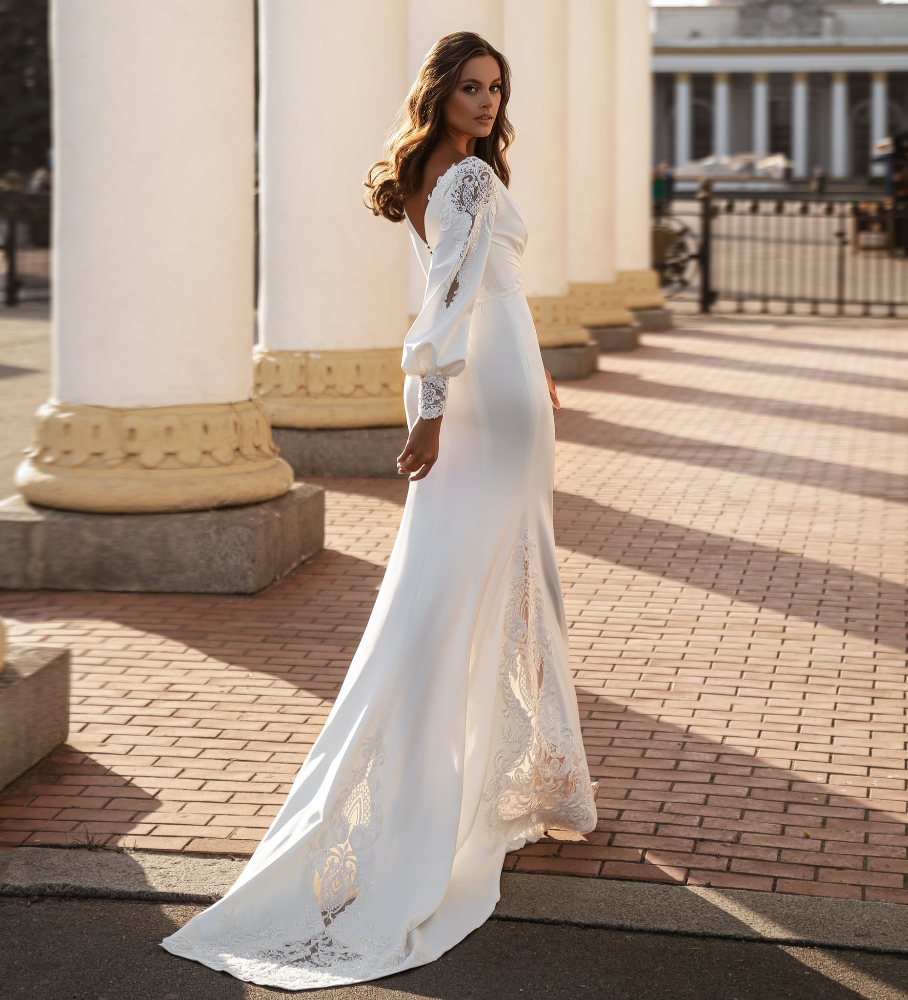 Boho Mermaid Lace Wedding Dress