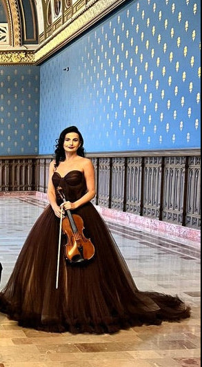 Rochie de seara maro stralucitoare