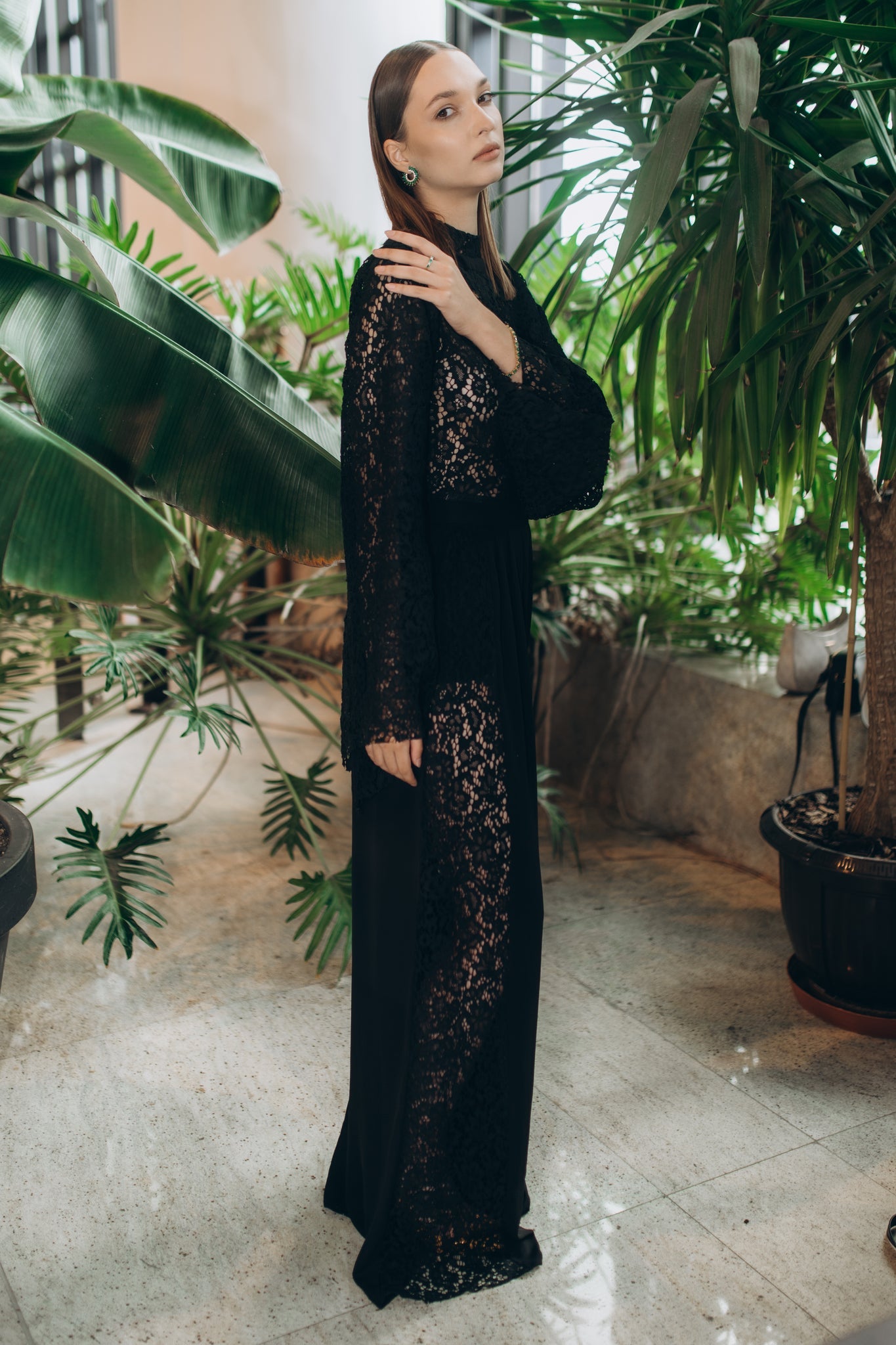 Elegant Lace and Chiffon Trousers