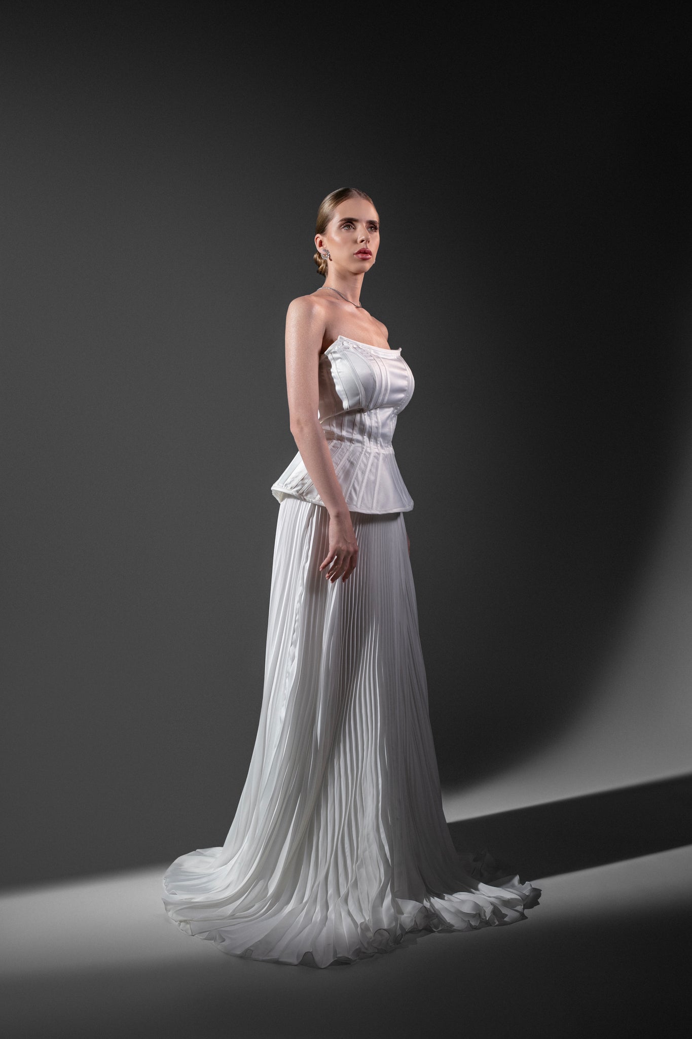 Elegant Wedding Dress with Pleats
