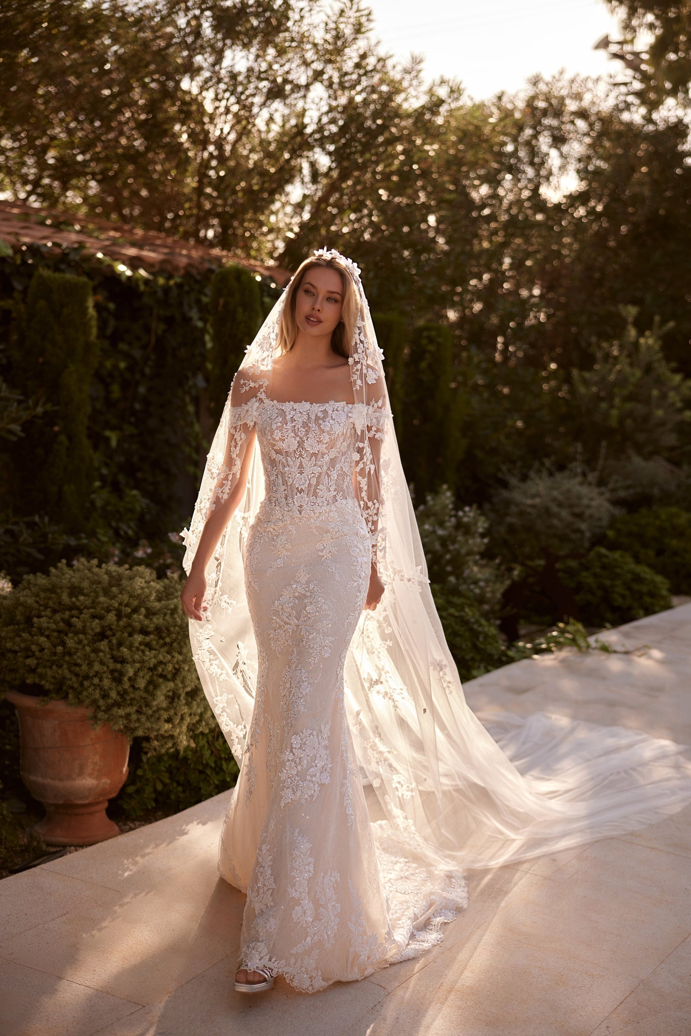 Embroidered Lace Wedding Dress