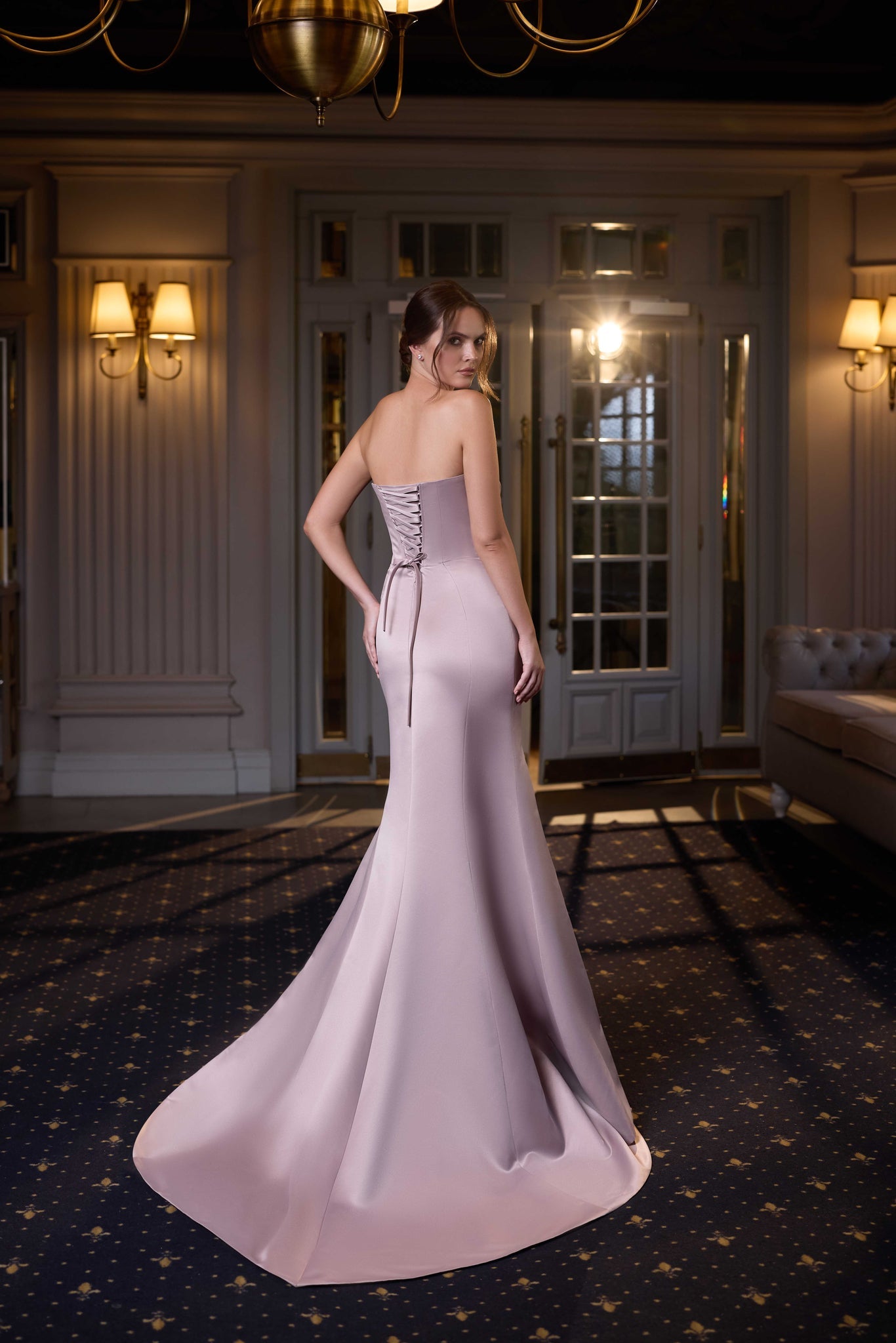 Evening Dress with Embellishments on the Décolletage
