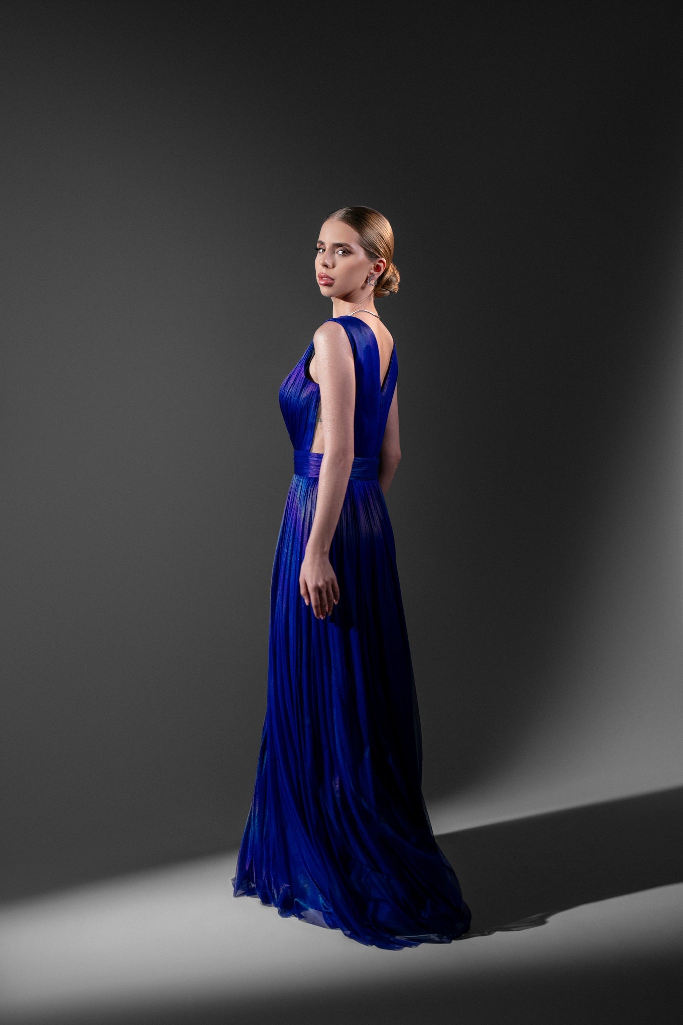 LONG SILK TULLE DRESS