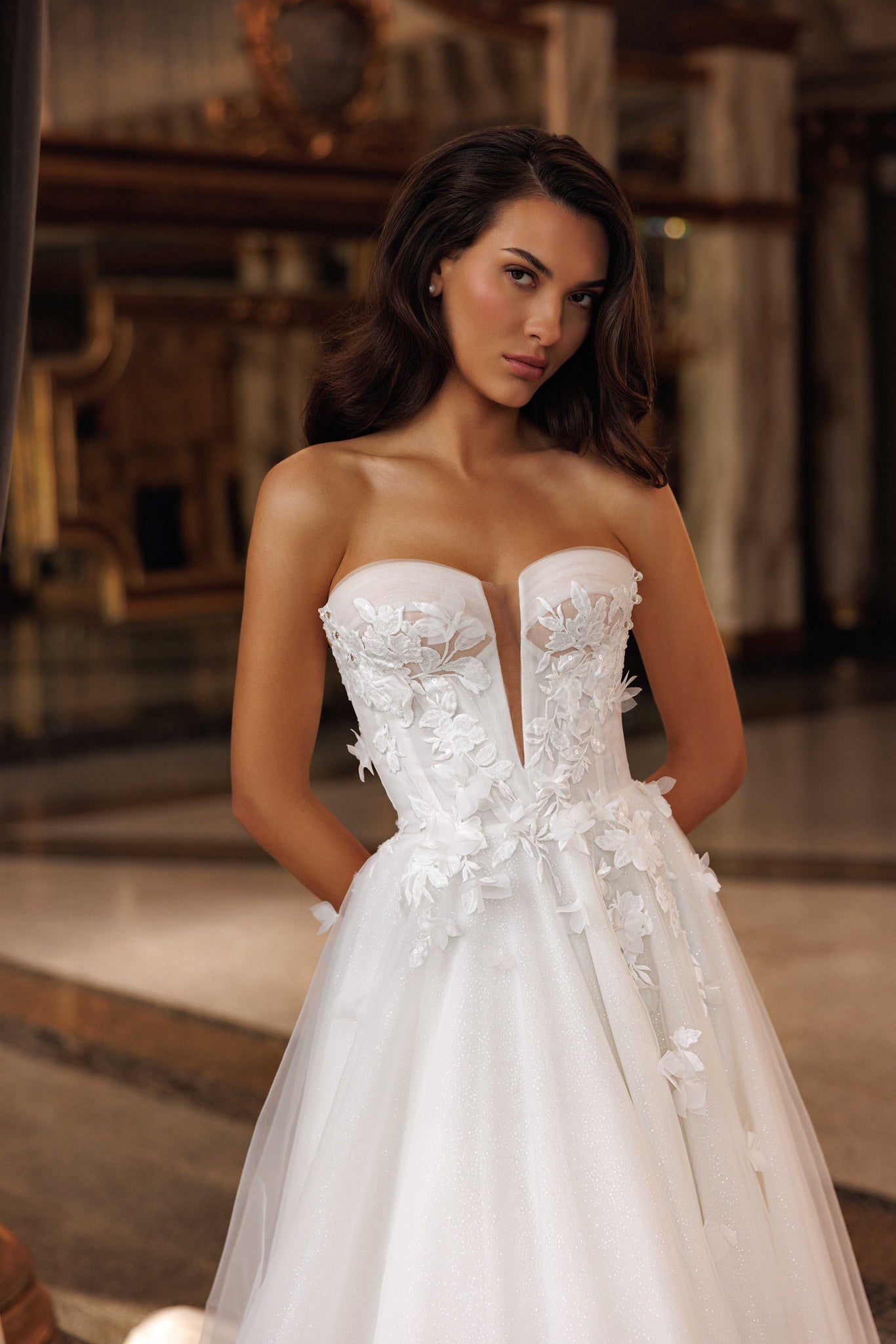 LUXURIOUS WEDDING DRESSES MADE OF 3D FLORAL EMBROIDERY