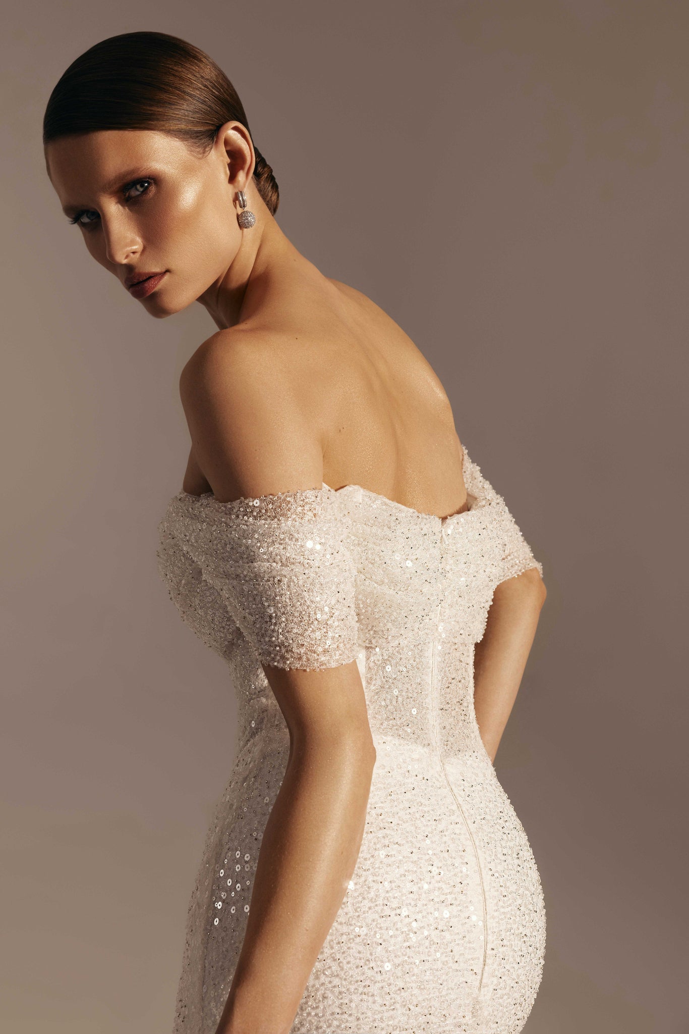 Lace Mermaid Wedding Dress with Draping