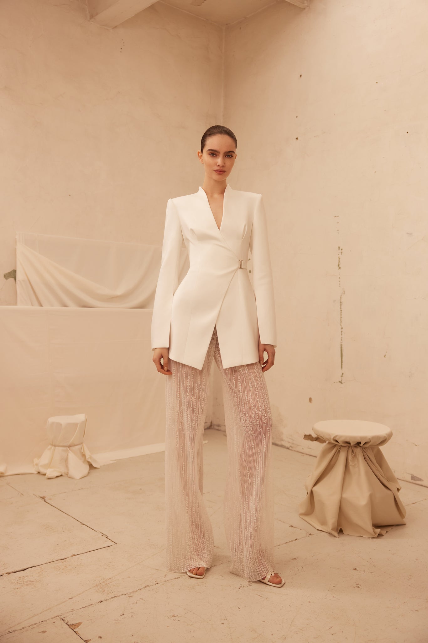 Lace Trousers and Fringe Jacket