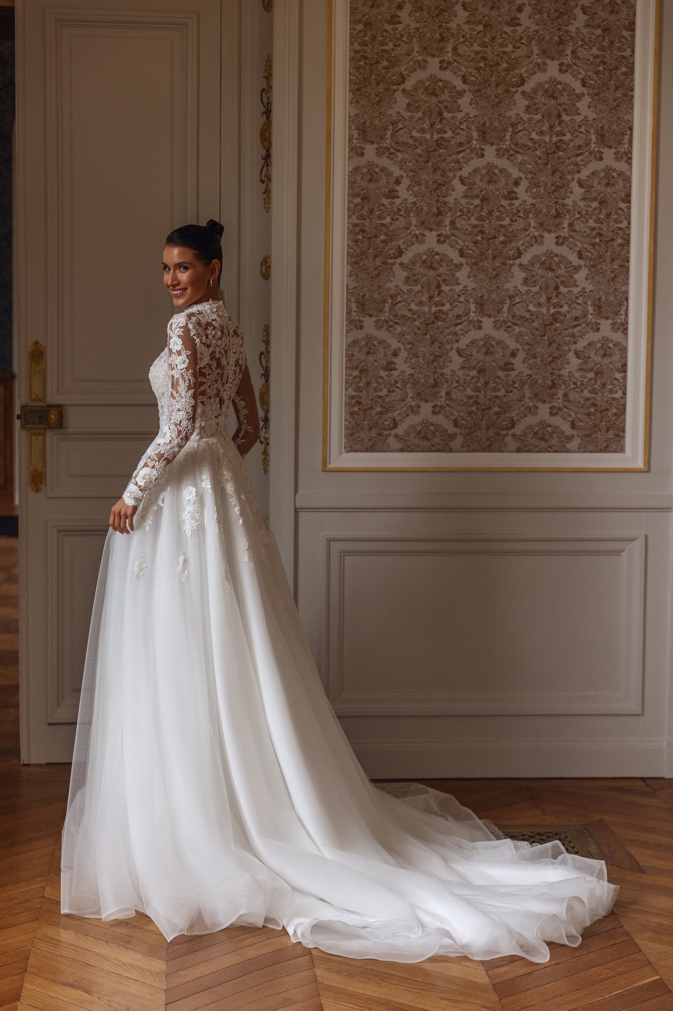 Lace Wedding Dress with Flowers
