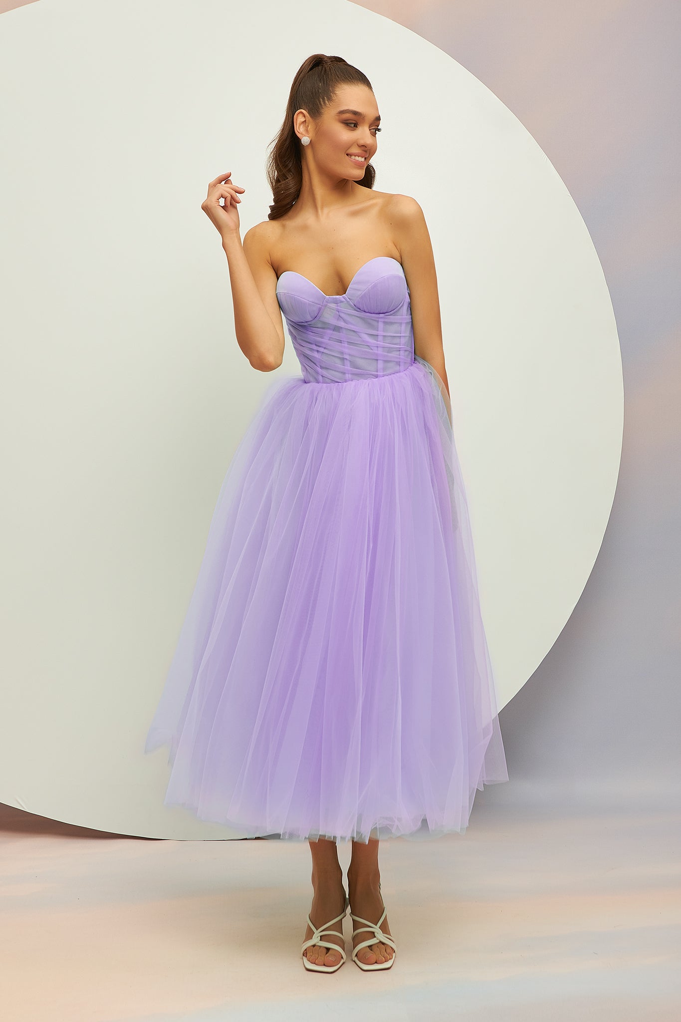 MIDI TULLE EVENING DRESS