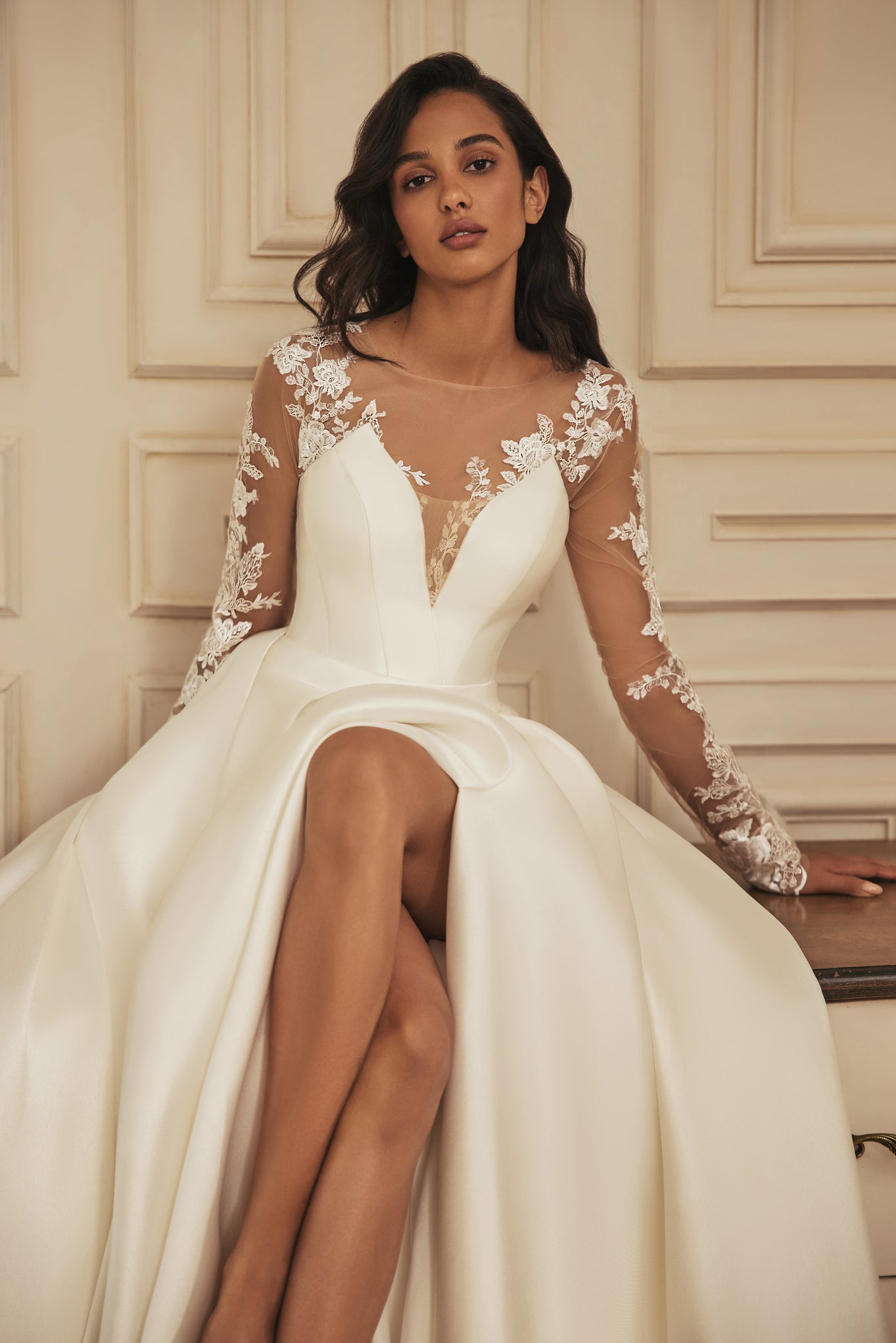 Mikado Wedding Dress with Bolero and Bow