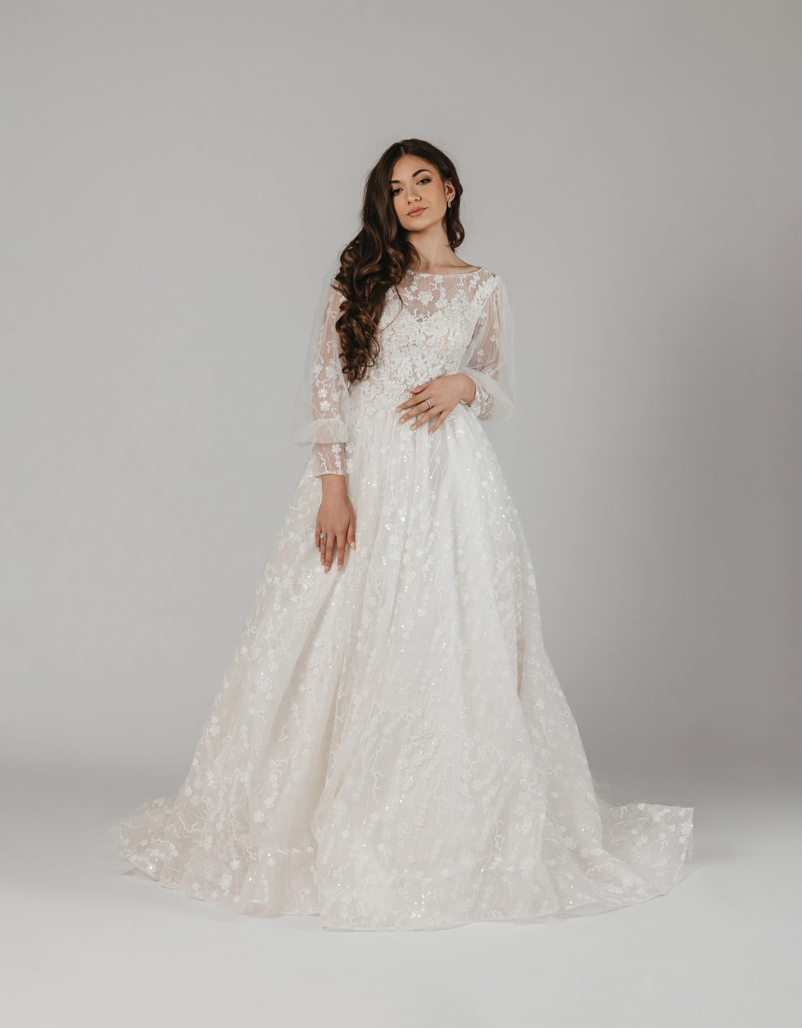 Princess Wedding Dress with Floral Appliqués