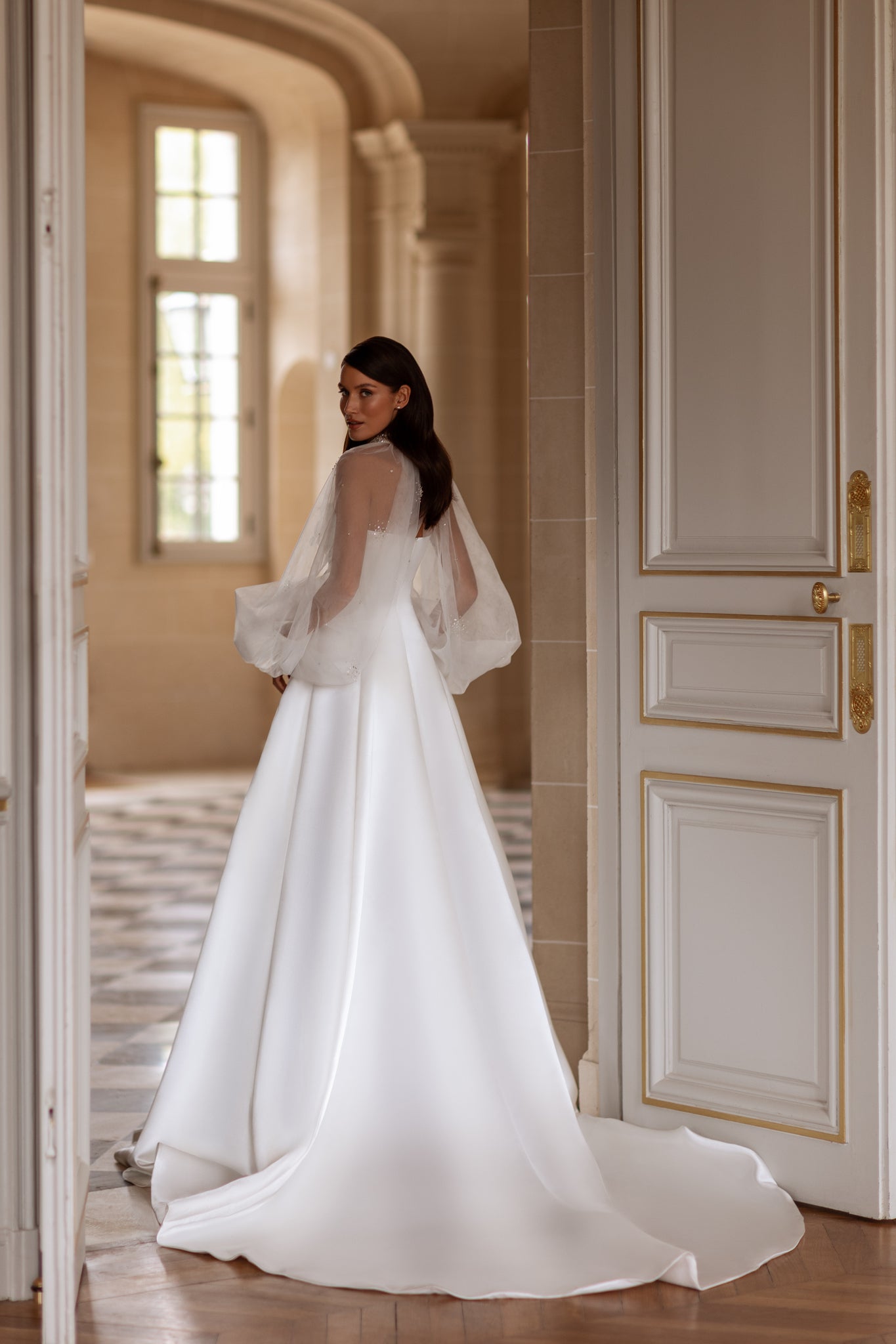 Satin Wedding Dress with Bolero