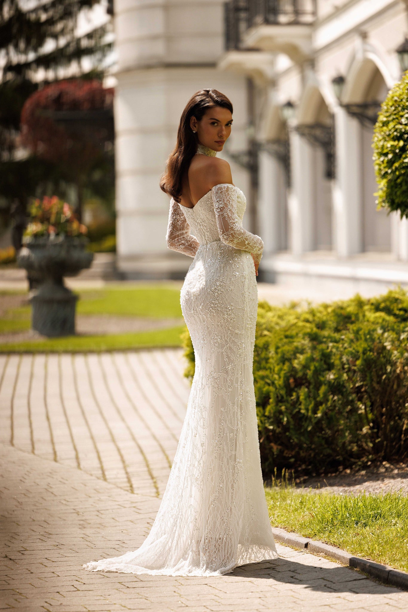 Siren Wedding Dresses with Lace Sleeves