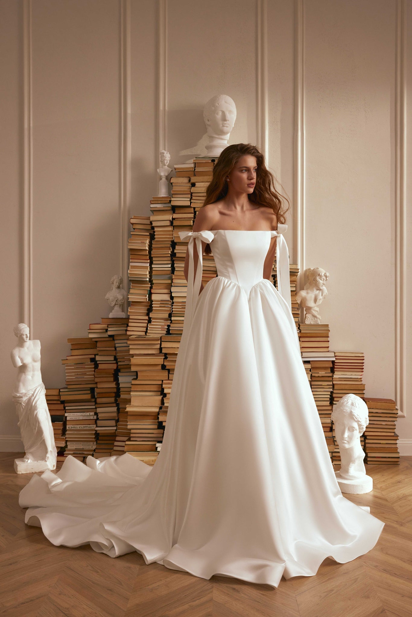 Taffeta Wedding Dress with Bows