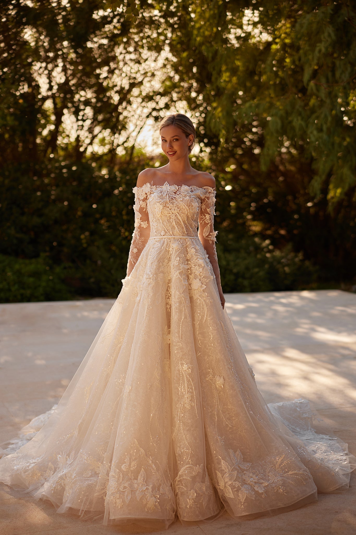 WEDDING DRESS WITH SPARKLING ACCENTS