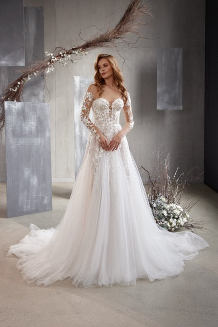 Wedding Dress with Floral Applications