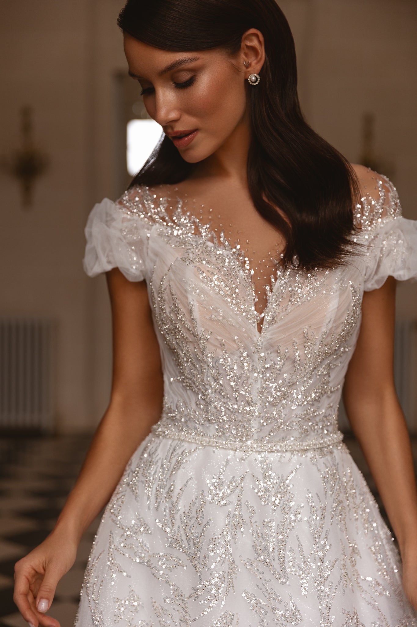 Wedding Dress with Glitter and Sequins
